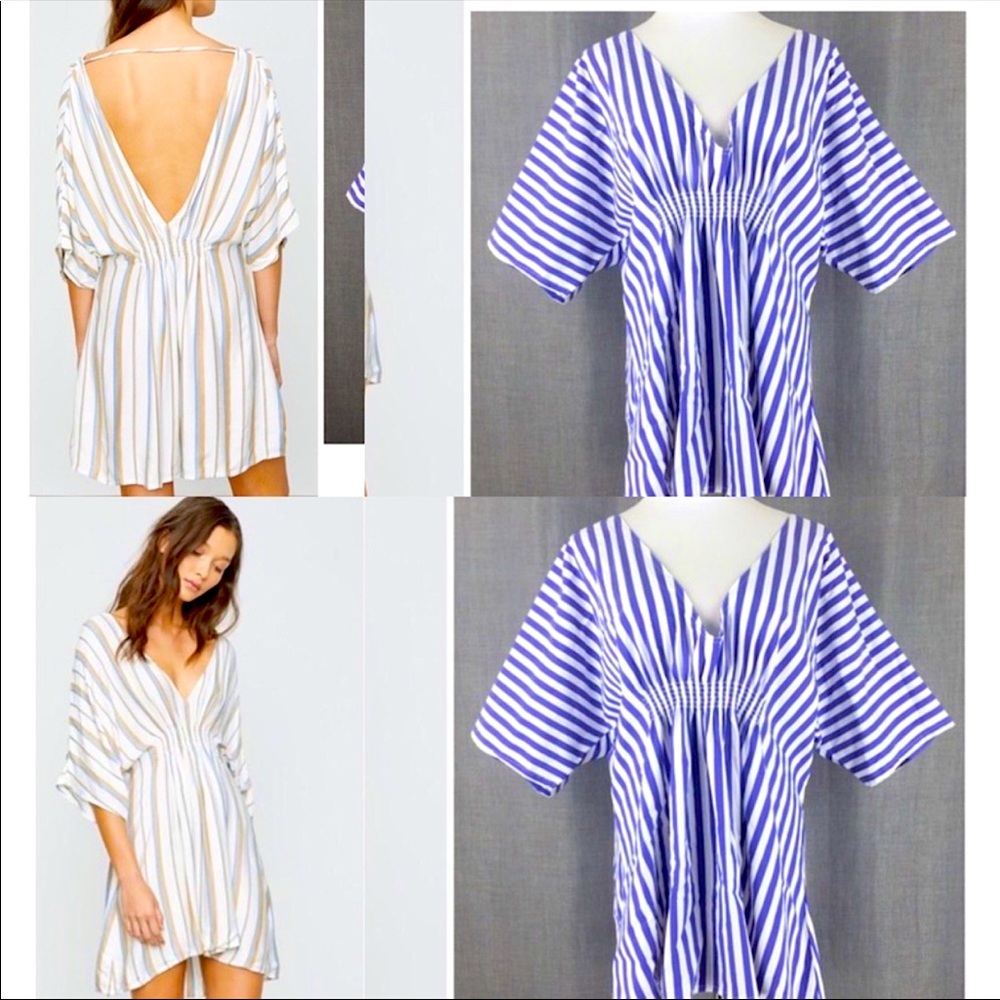 ONIA Alessandra cover up Small Blue White Stripe